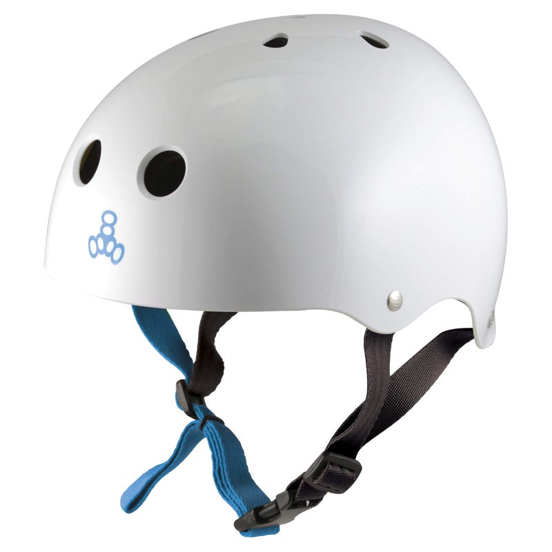 Triple Eight Sweatsaver Halo Water Helmet for Wakeboarding and Waterskiing  White Glossy  Small - Image 1